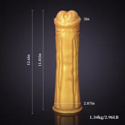 Lång Tjock Golden Silikon Häst Dildo 32cm