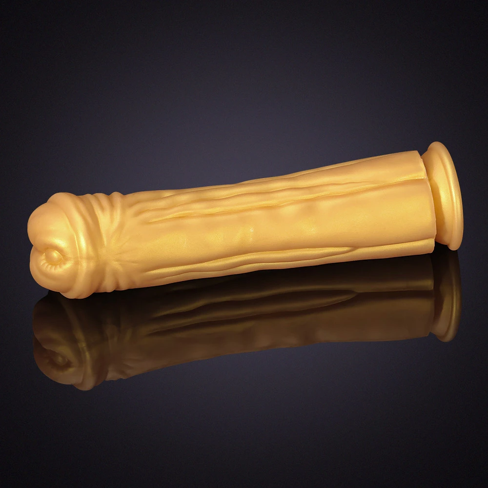 Lång Tjock Golden Silikon Häst Dildo 32cm