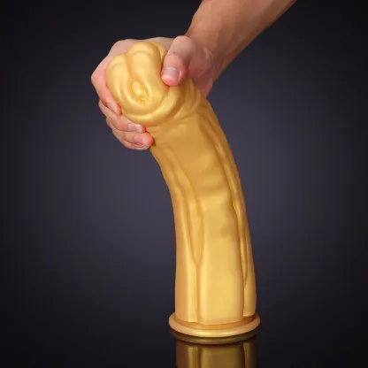 Lång Tjock Golden Silikon Häst Dildo 32cm