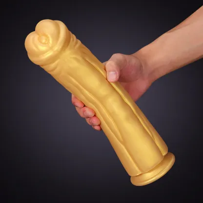 Lång Tjock Golden Silikon Häst Dildo 32cm