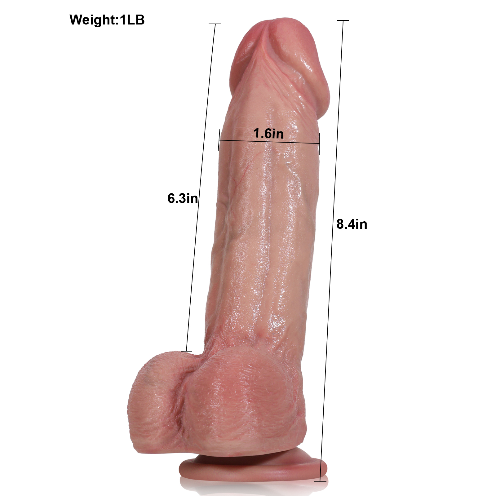 Mjuk Böjd Realistisk Anal Dildo 21.5cm