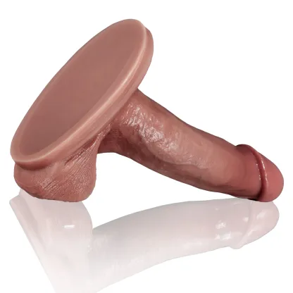 Mjuk Dildo med förhud 17cm