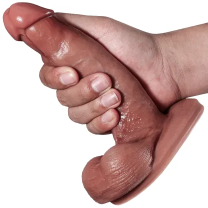 Mjuk Dildo med förhud 17cm