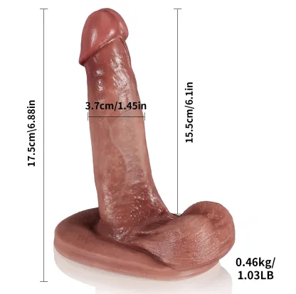 Mjuk Dildo med förhud 17cm