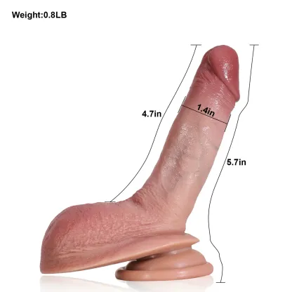 Mjuk Liten Dildo med Sugpropp 14.5cm