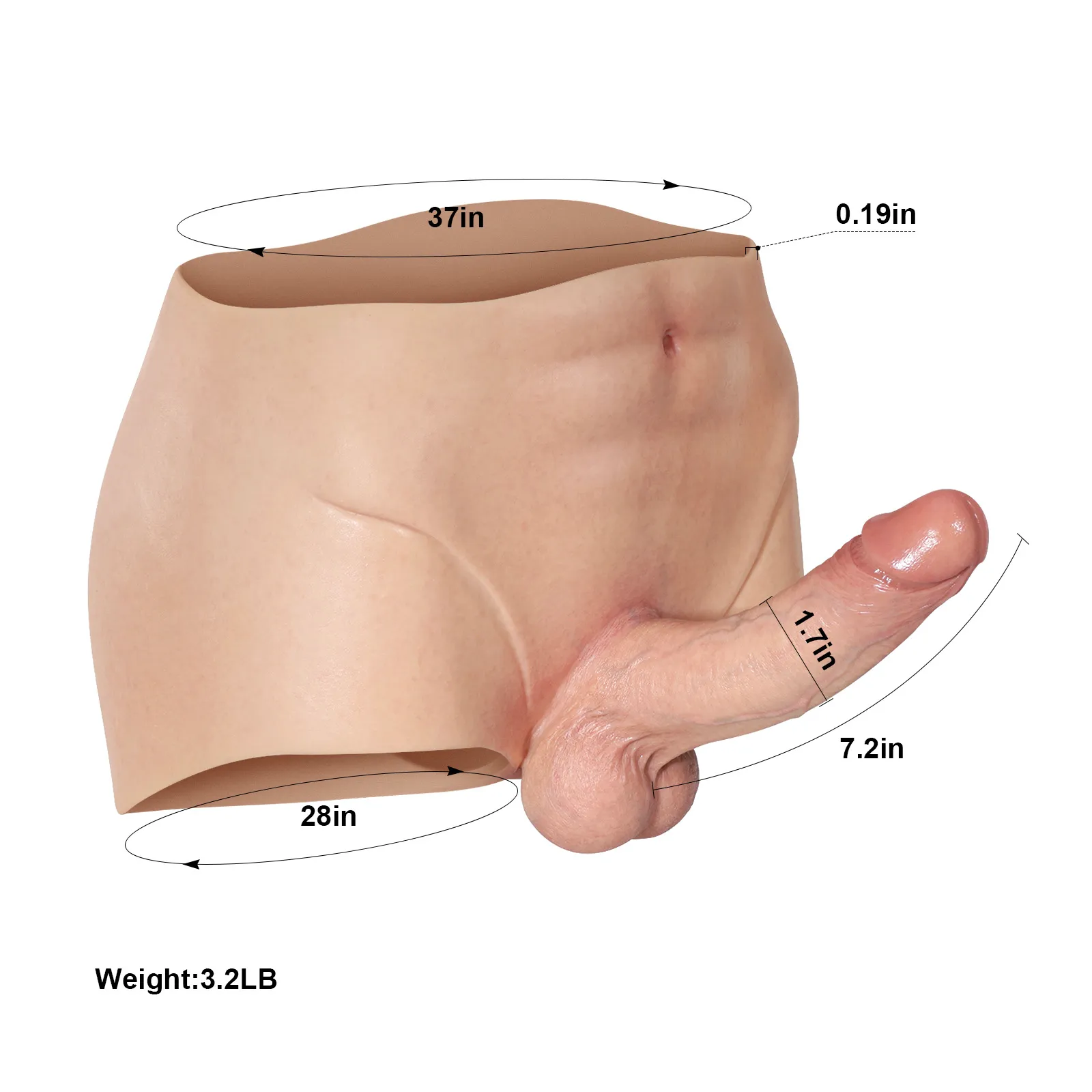 Mjuk Realistic Silikon Strap-on Dildo 
