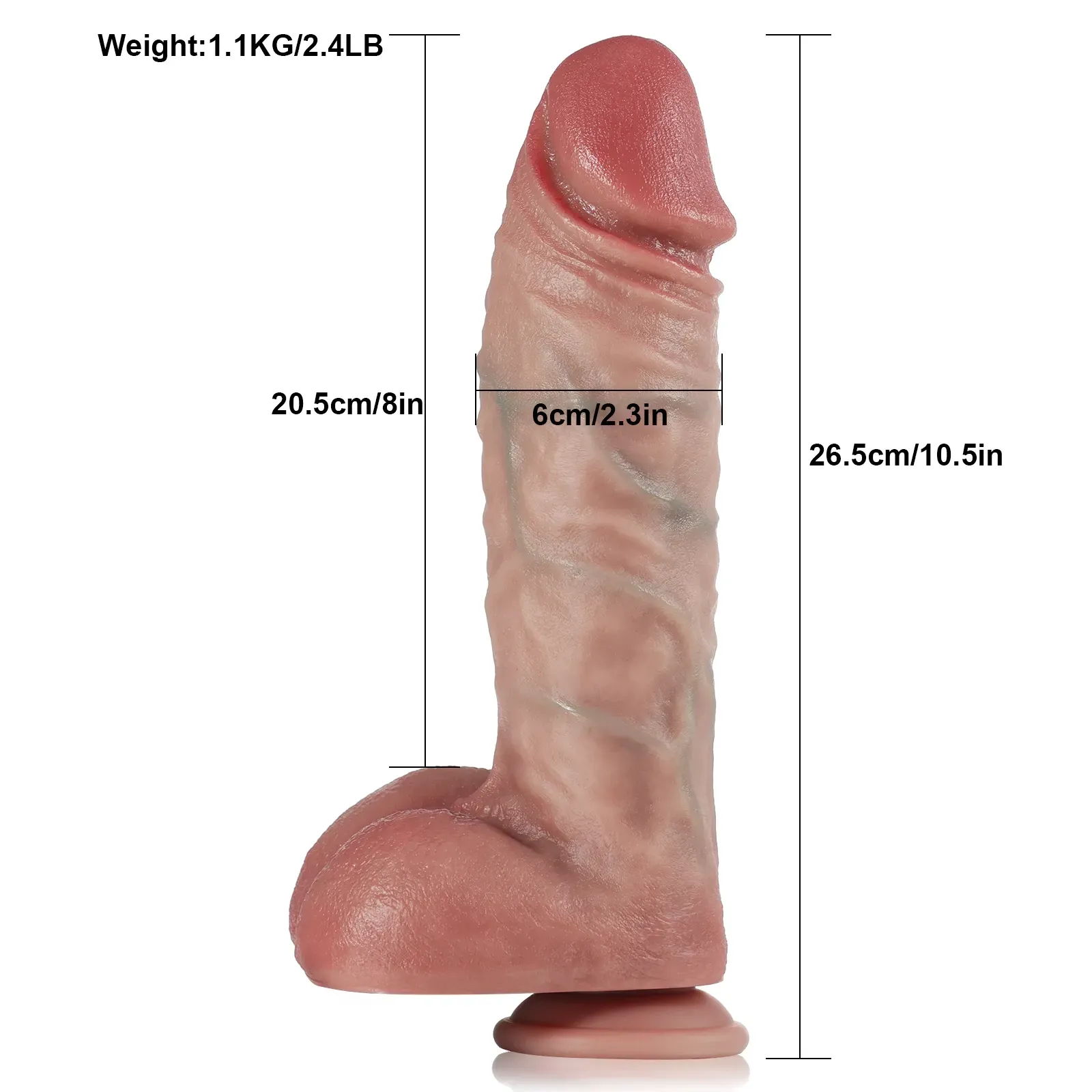 Mjuk Realistisk Silikon Fjärrstyrd Dildo 26.5cm