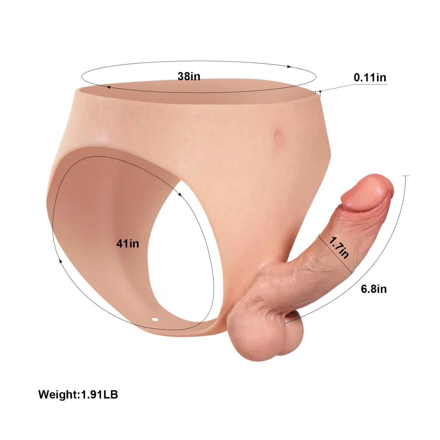 Mjuk Realistisk Strap on Silikon Dildo 