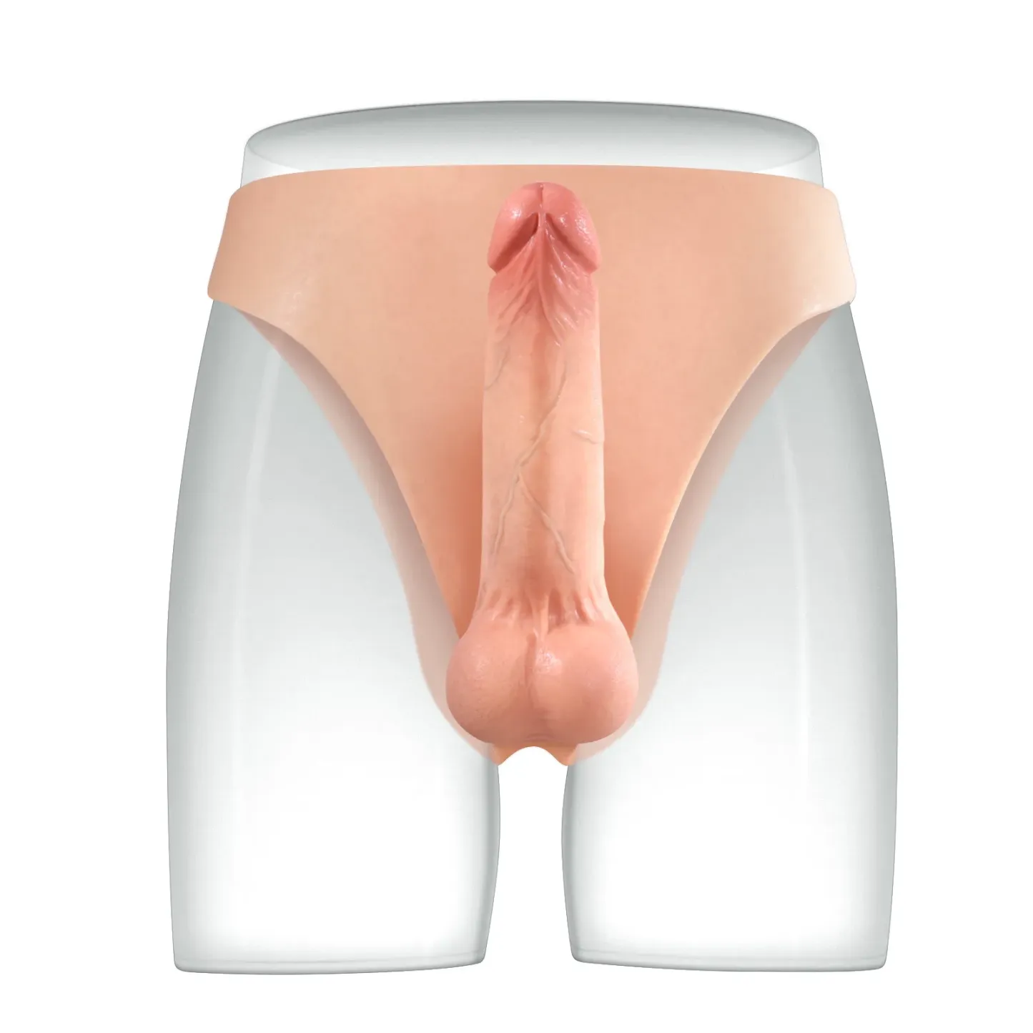 Mjuk Realistisk Strap on Silikon Dildo 