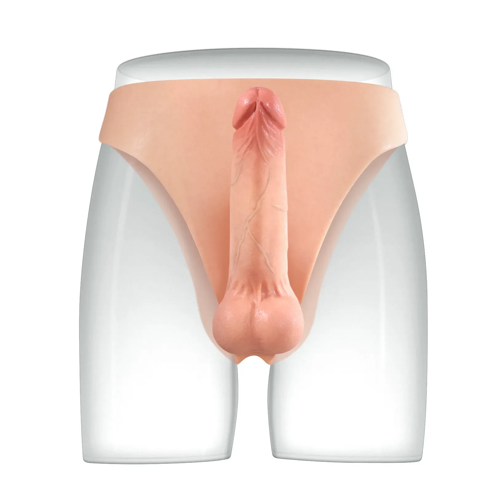 Mjuk Realistisk Strap on Silikon Dildo 