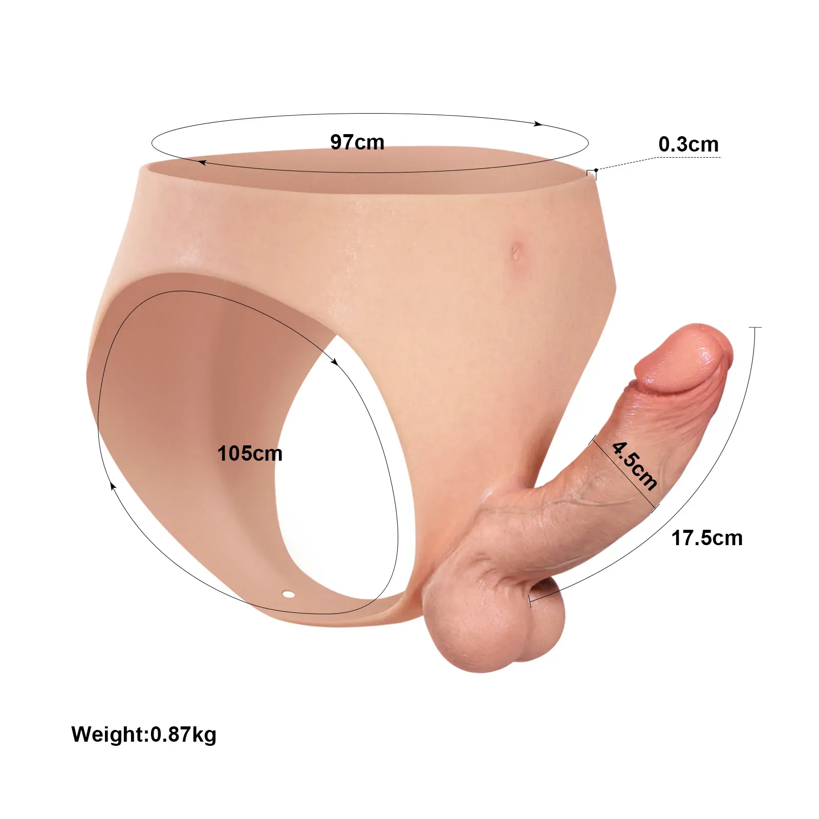 Mjuk Realistisk Strap on Silikon Dildo 