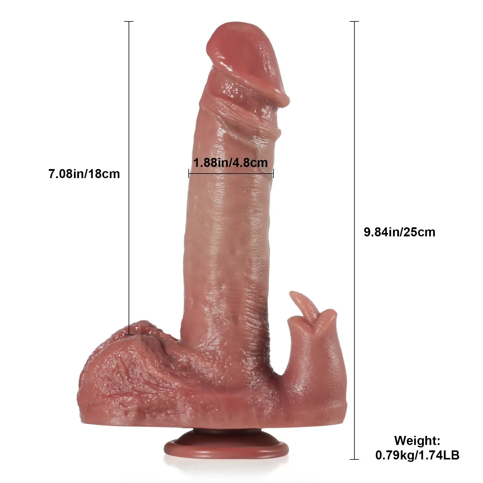 Mjuk Realistisk Vibrator Fjärrstyrd Dildo 25cm
