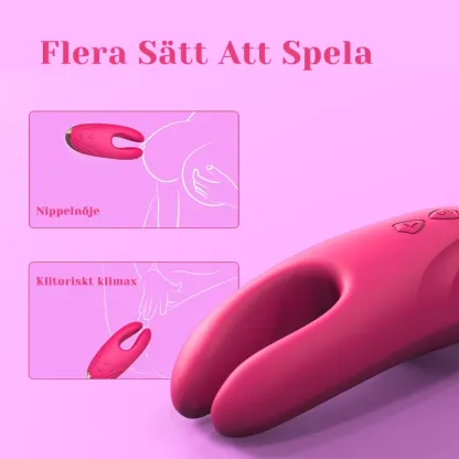 Klitorisvibrator & Nippelkroksmassager med 10 vibrations- och klämlägen