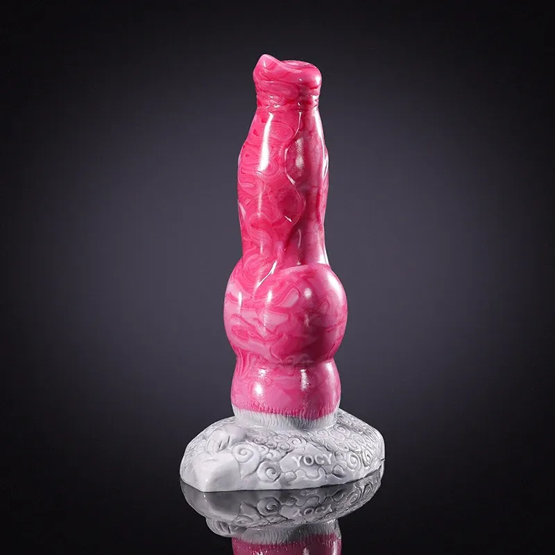 Naturtrogen Rosa Silikon Dog Dildo 21cm