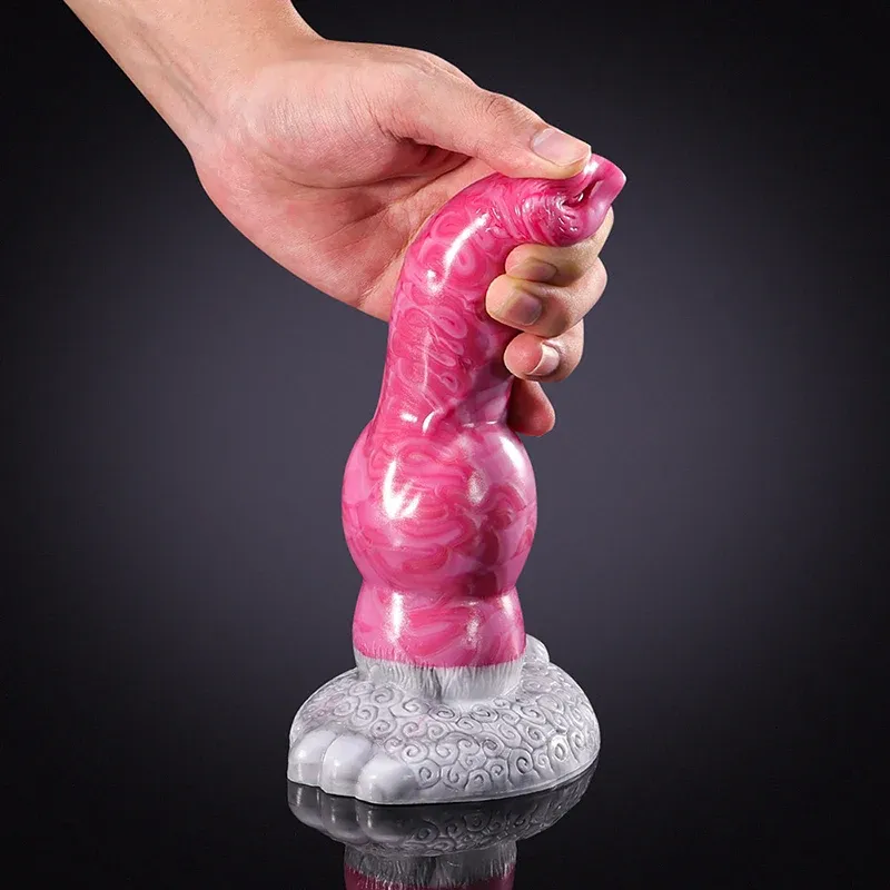 Naturtrogen Rosa Silikon Dog Dildo 21cm