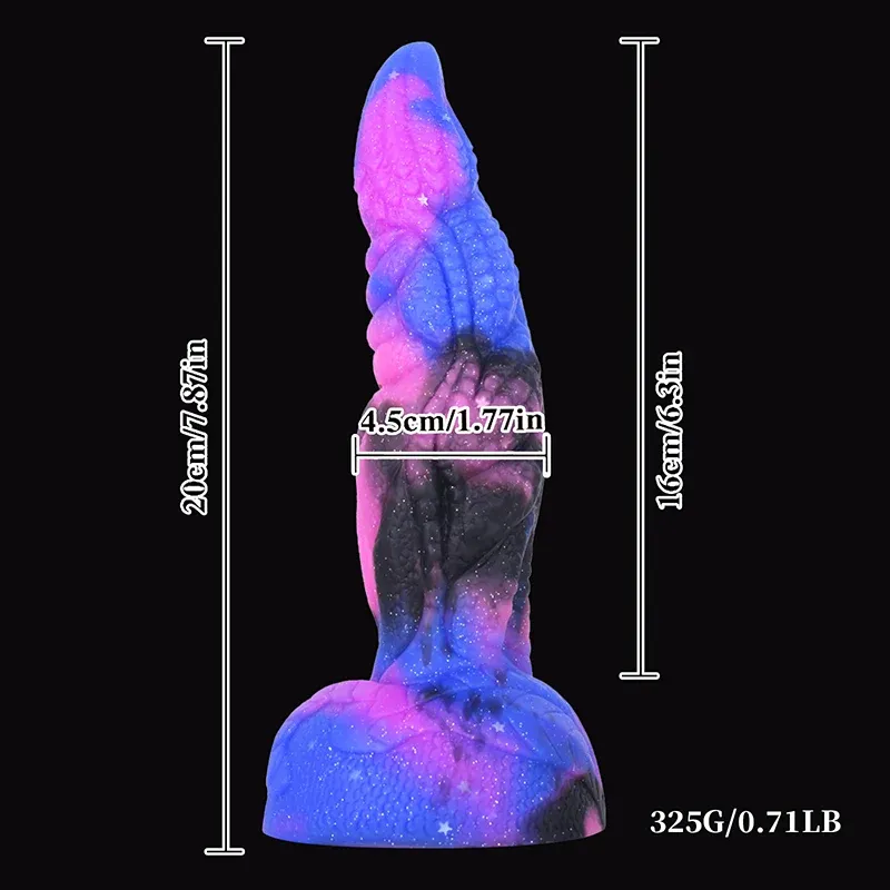 Naturtrogen spetsig utomjording Tentacle Dildo 20cm