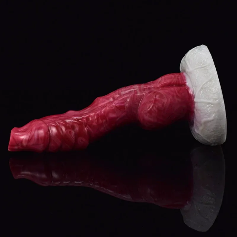 Naturtrogna Silikon Vevaxel Dog Dildo 20 cm