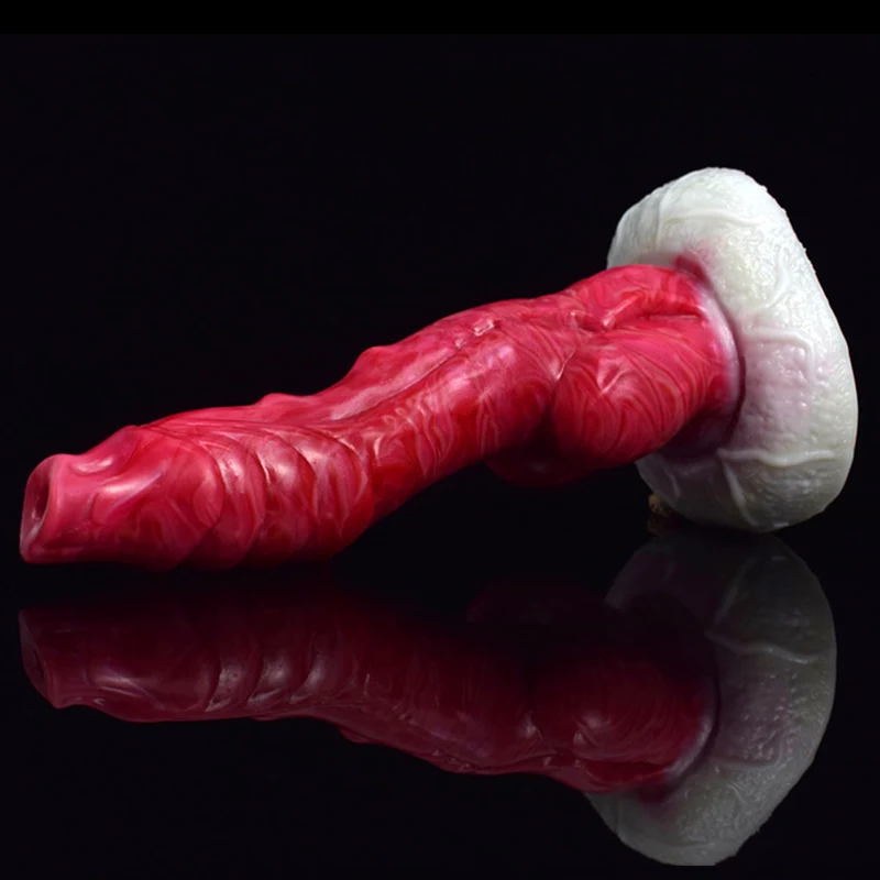 Naturtrogna Silikon Vevaxel Dog Dildo 20 cm