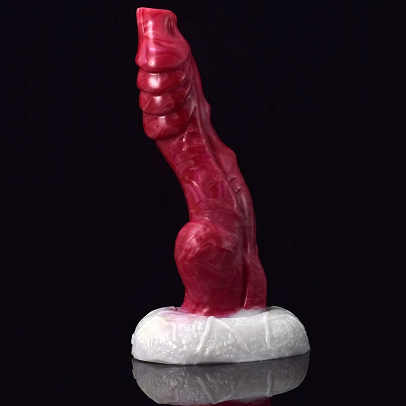 Naturtrogna Silikon Vevaxel Dog Dildo 20 cm