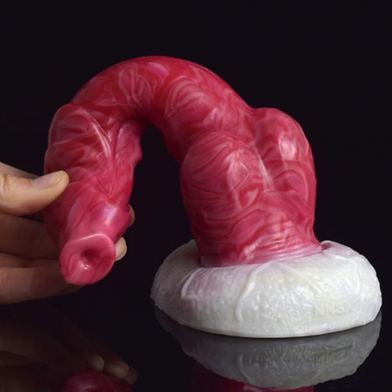 Naturtrogna Silikon Vevaxel Dog Dildo 20 cm