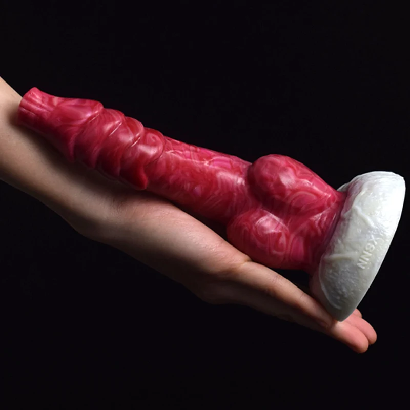 Naturtrogna Silikon Vevaxel Dog Dildo 20 cm