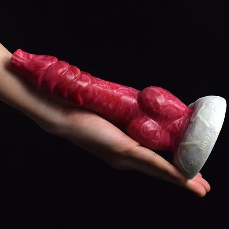 Naturtrogna Silikon Vevaxel Dog Dildo 20 cm