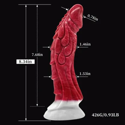 Naturtrogna spetsig silikon Dragon Dildo 21,2cm