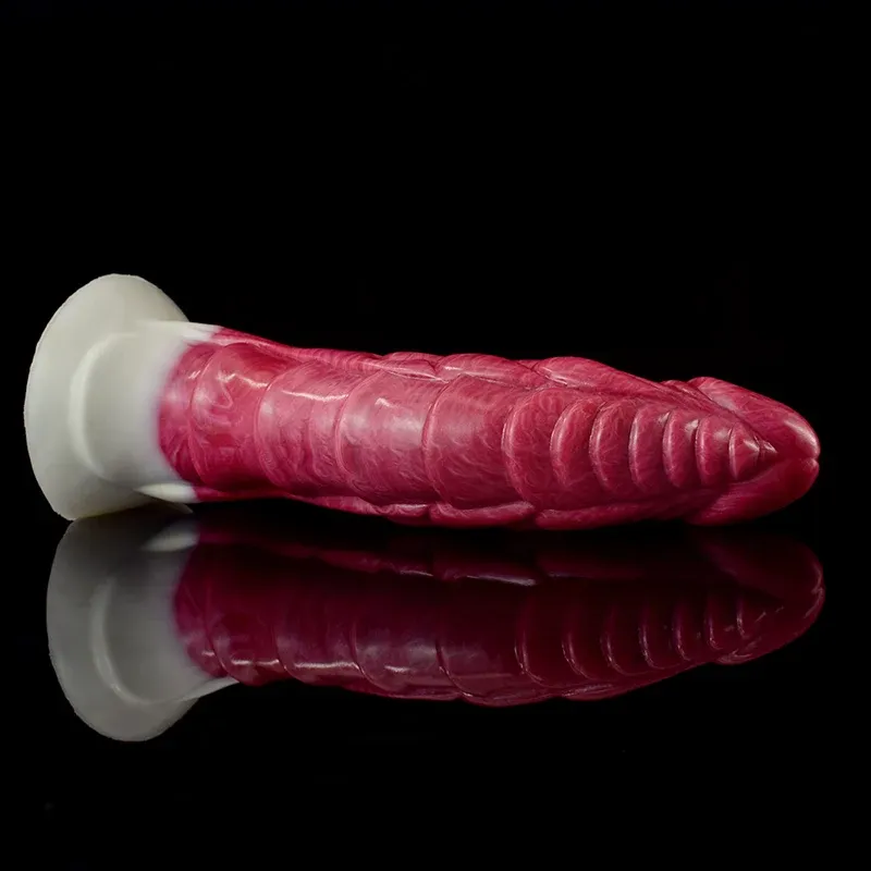 Naturtrogna spetsig silikon Dragon Dildo 21,2cm
