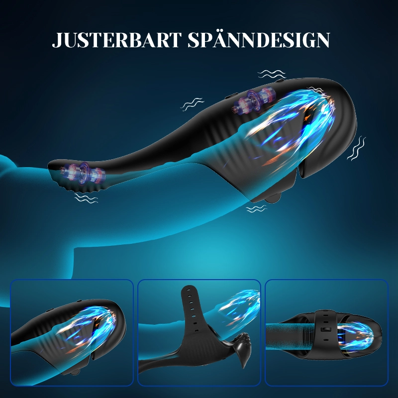 Dubbla Motorer Penis Vibrator 10 Vibrationsjusterbar Spänne