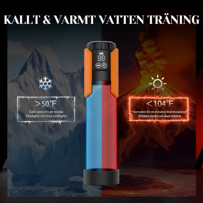 Vattentät Penispump med 5 Sugnivåer och Träningsfunktion