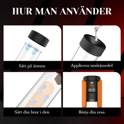 Vattentät Penispump med 5 Sugnivåer och Träningsfunktion