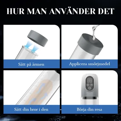 Vattentät Penispump med 5 Sugnivåer och Extra Masturbatorhylsa