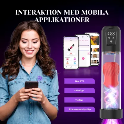 attentät Penispump med 5 Sugningar och Inbyggd Vibrator