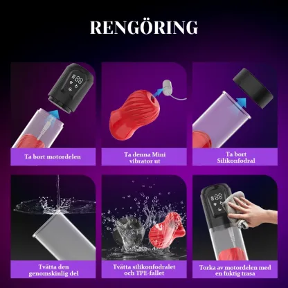 attentät Penispump med 5 Sugningar och Inbyggd Vibrator