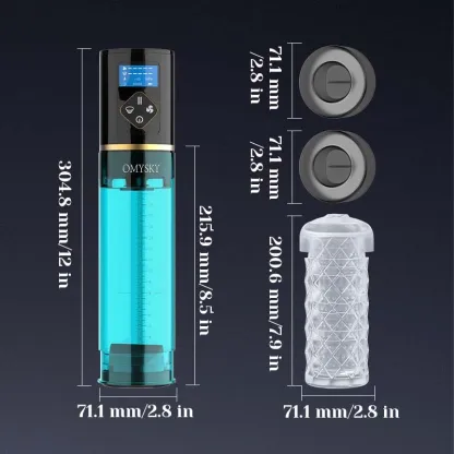 Hydro Penispump 6 Suglägen LED-Display 100% Vattentät