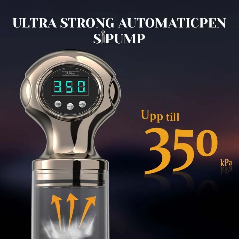 Kraftfull Sugpenispump med LCD-Display och Enknapps Utsläpp