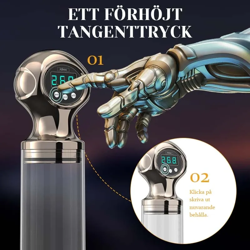 Kraftfull Sugpenispump med LCD-Display och Enknapps Utsläpp