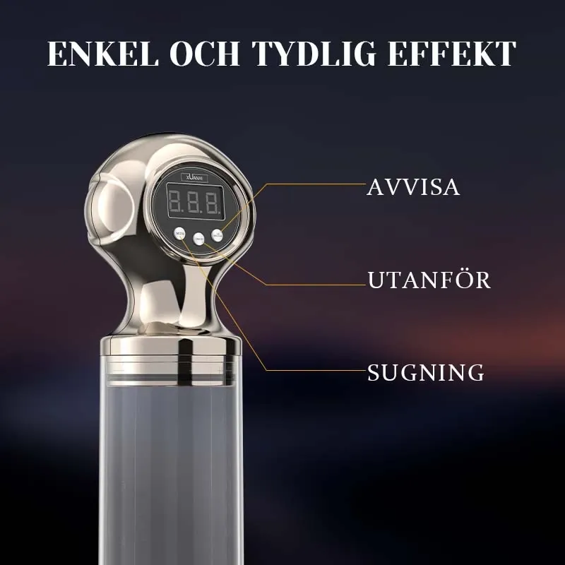 Kraftfull Sugpenispump med LCD-Display och Enknapps Utsläpp