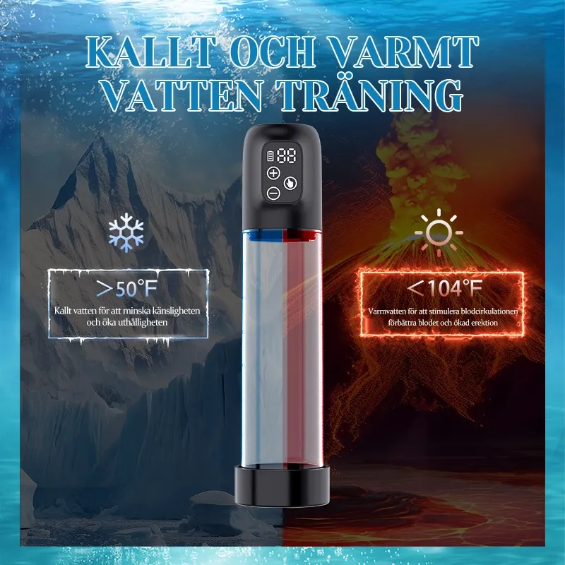 Vattentät Penispump med Digital Display – Lätt att Använda och Rengöra