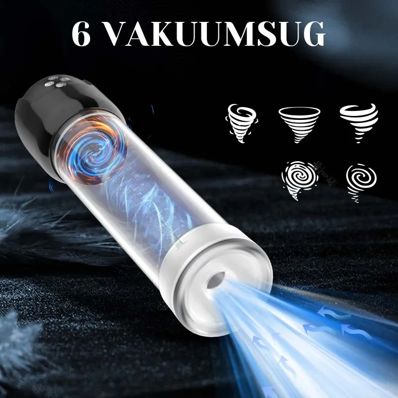 Vakuum Penispump 6 Sugfunktioner Med Stönande 3D Realistisk Manschett
