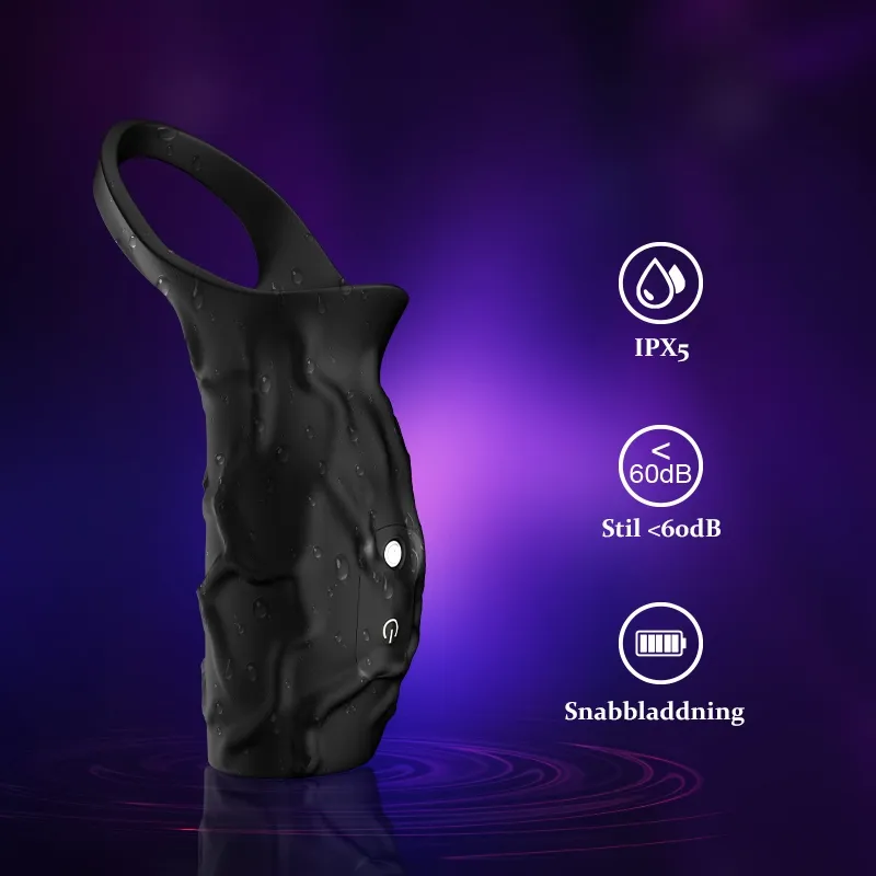 2 i 1 Penisring med 10 Vibrations Penisärmar