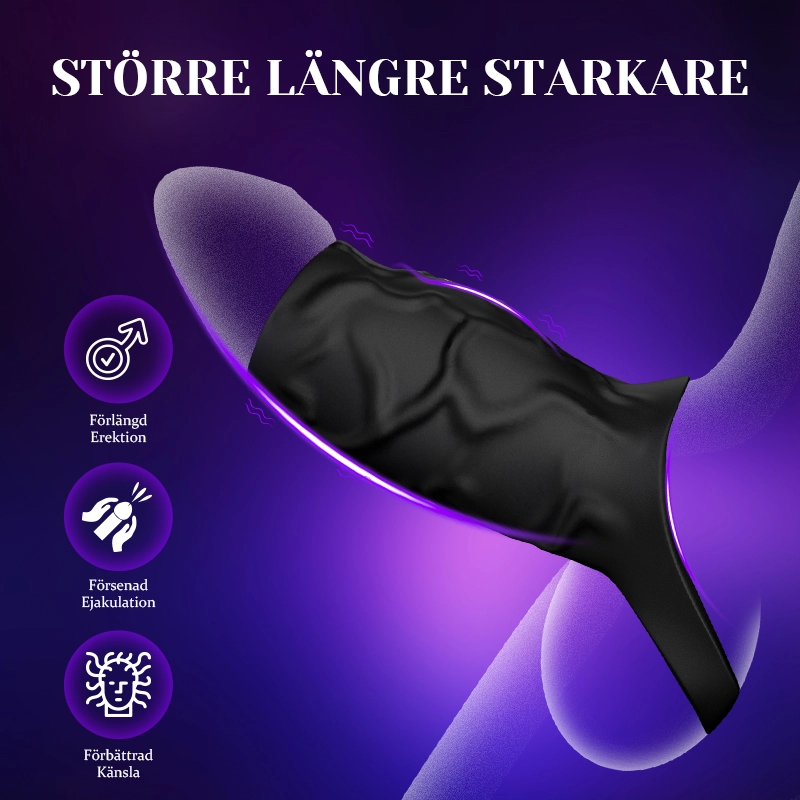 2 i 1 Penisring med 10 Vibrations Penisärmar