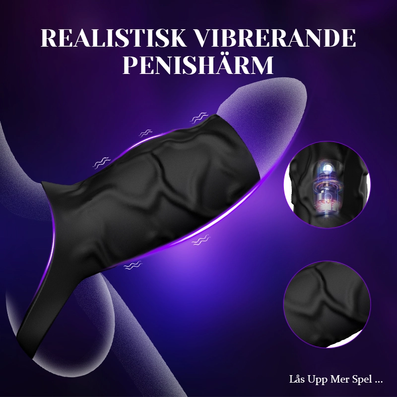 2 i 1 Penisring med 10 Vibrations Penisärmar
