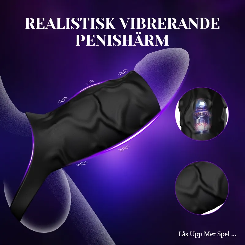 2 i 1 Penisring med 10 Vibrations Penisärmar