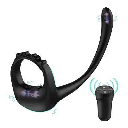 Justerbar Penisring 10 Vibrations Strap-On Prostatastimulator
