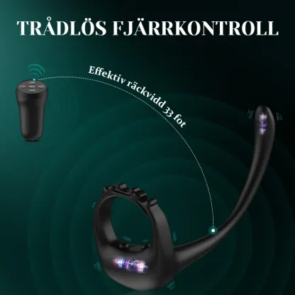 Justerbar Penisring 10 Vibrations Strap-On Prostatastimulator