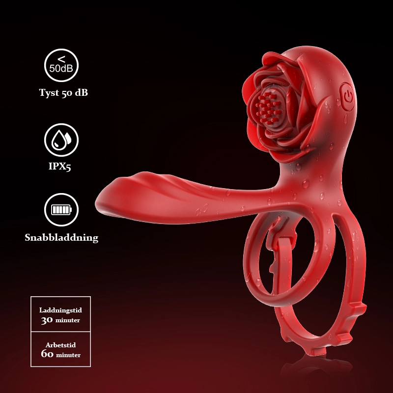 Rose Penisring Dual Motor 10 Vibration Par Sexleksak