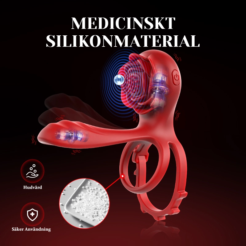 Rose Penisring Dual Motor 10 Vibration Par Sexleksak