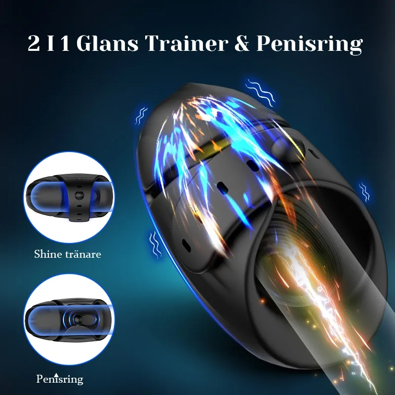 9 Vibrations Penisvibrator med Justerbar Spänne och Appkontroll