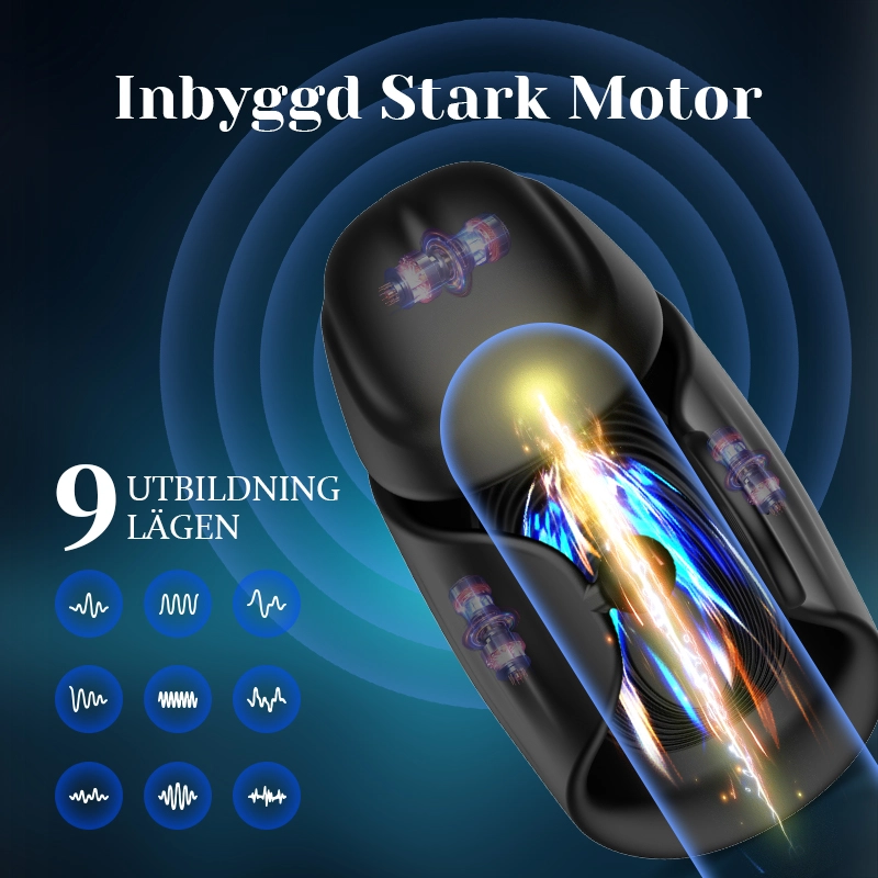 9 Vibrations Penisvibrator med Justerbar Spänne och Appkontroll